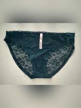 Victoria’s Secret Dark Green Lace Bikini Panty, L